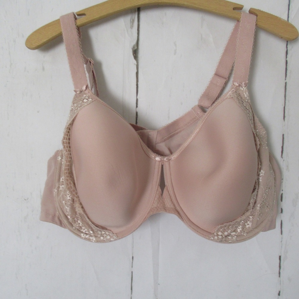 Elomi‎ Bra 46DD Charley Spacer T Shirt Beige Tan Lace Underwire Plus Size